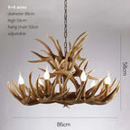 Antique Resin Antler Chandelier - Luxury Vintage Lighting Fixtures