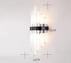Black Gold Crystal Wall Lights for Bedroom Living Room Home LED Sconce