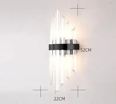 Black Gold Crystal Wall Lights for Bedroom Living Room Home LED Sconce