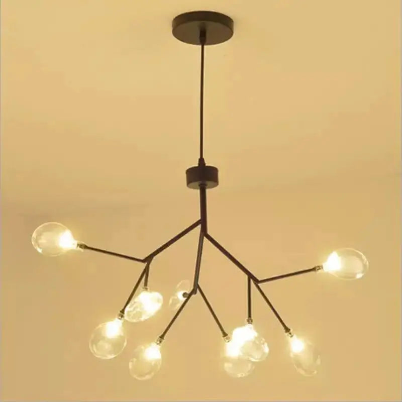 Heracleum Firefly Glass Ball Chandelier: Gold Luxury Lighting for Dining Kitchen Staircase