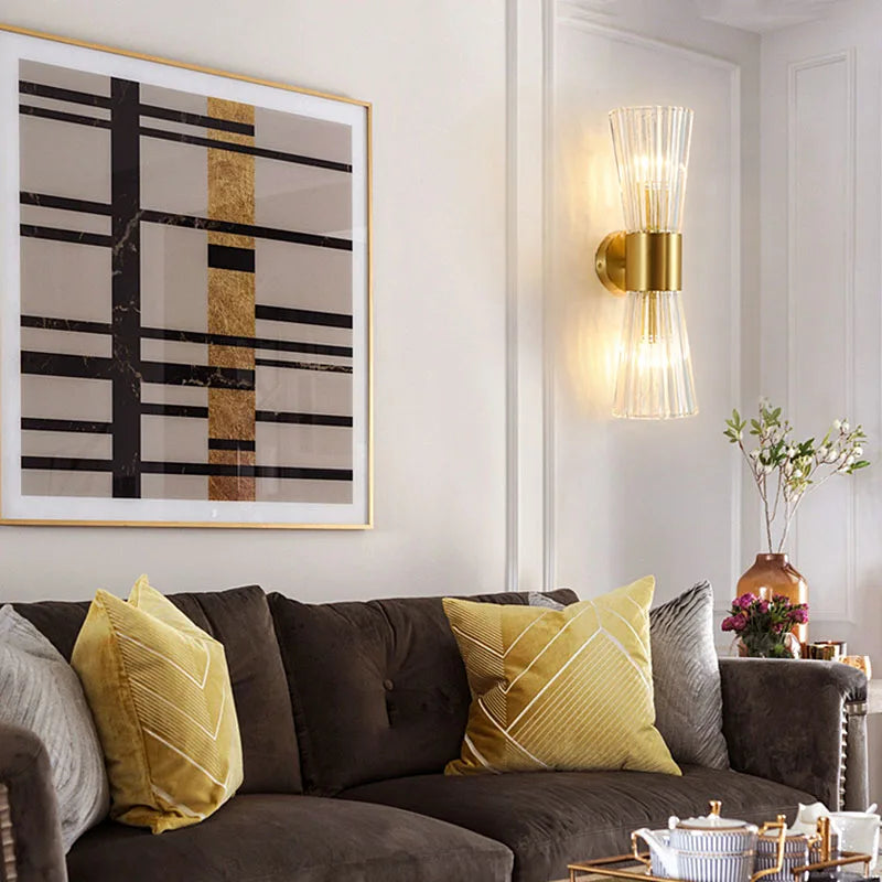 Crystal Wall Sconce: Modern Home Indoor Lighting for Living Room, Staircase & Hallway