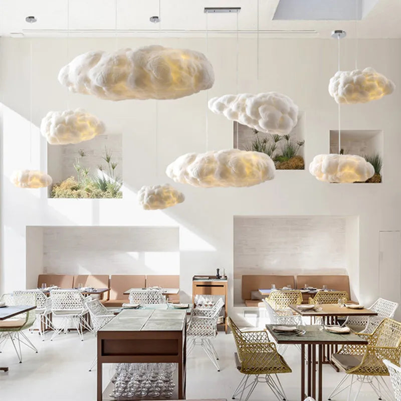 LED Cloud Chandelier: Floating Cotton Cloud Pendant Lamp for Nursery, Living Room, Kids Room