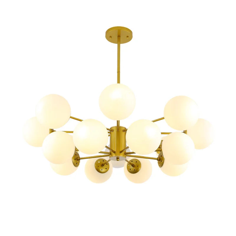 Black/Gold Glass Pendant Light for Living Room Bedroom Restaurant