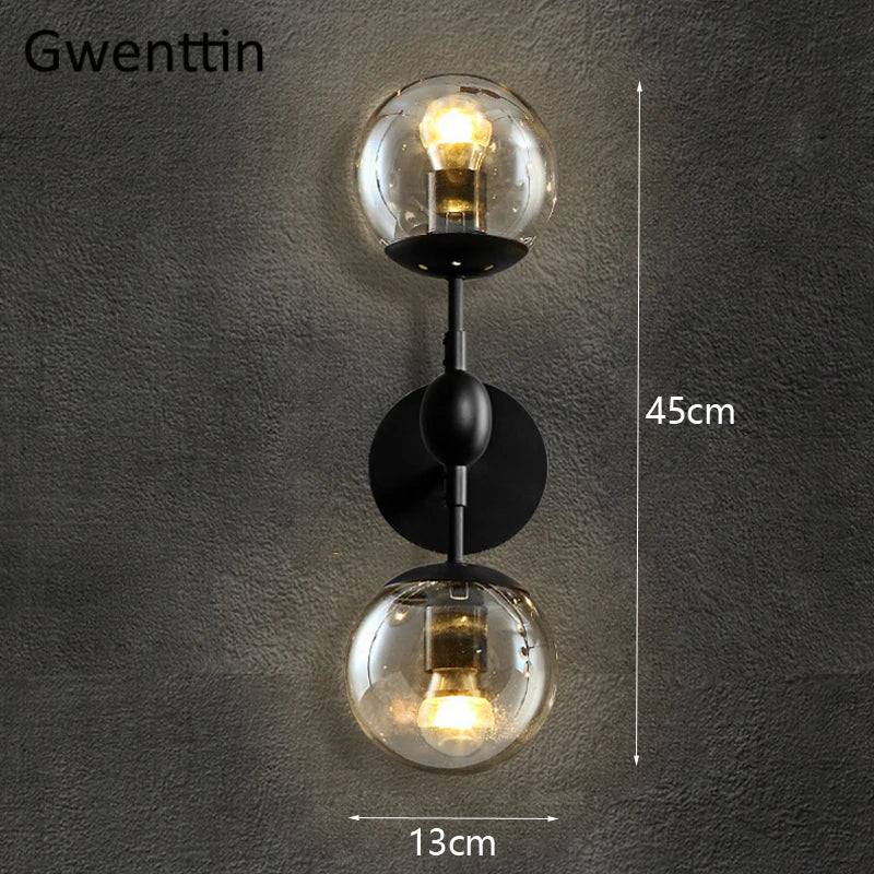 Glass Beans Wall Lamp Sconces LED Light Fixture for Home Deco Bedroom Hallway
