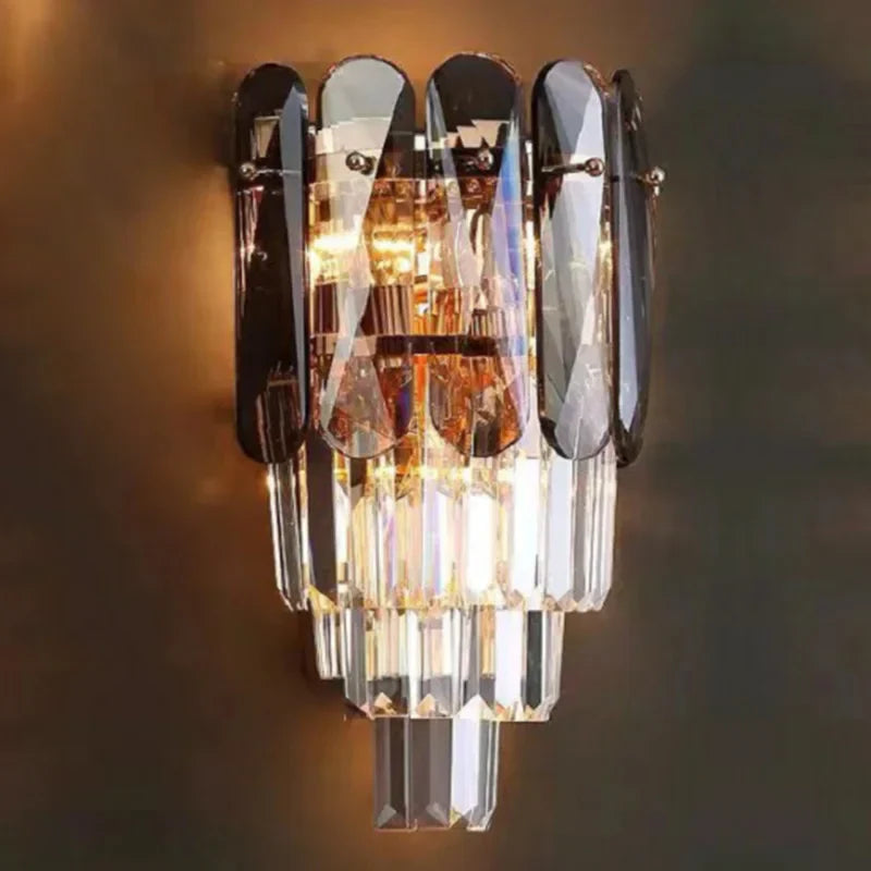 Crystal Wall Lamp: Modern Luxury LED Lighting for Living Room, Bedroom, and Staircase