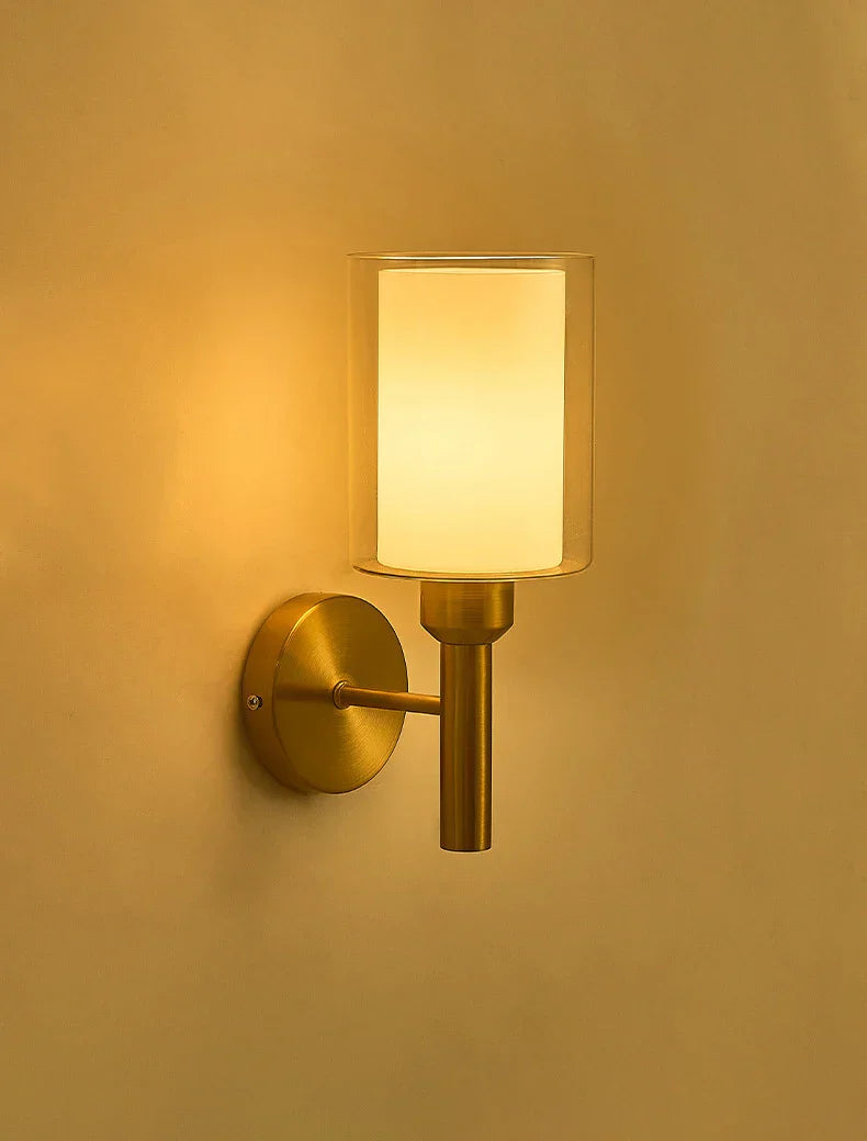 Brass Glass Wall Sconce Lighting, Classic Nordic Loft Interior Fixture