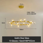 Nordic Glass Ball Pendant Light Gold/Black Dining Living Room Decor Afralia™