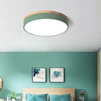 Modern Ultra-thin LED Ceiling Light Panel Solid Wood Surface Mount