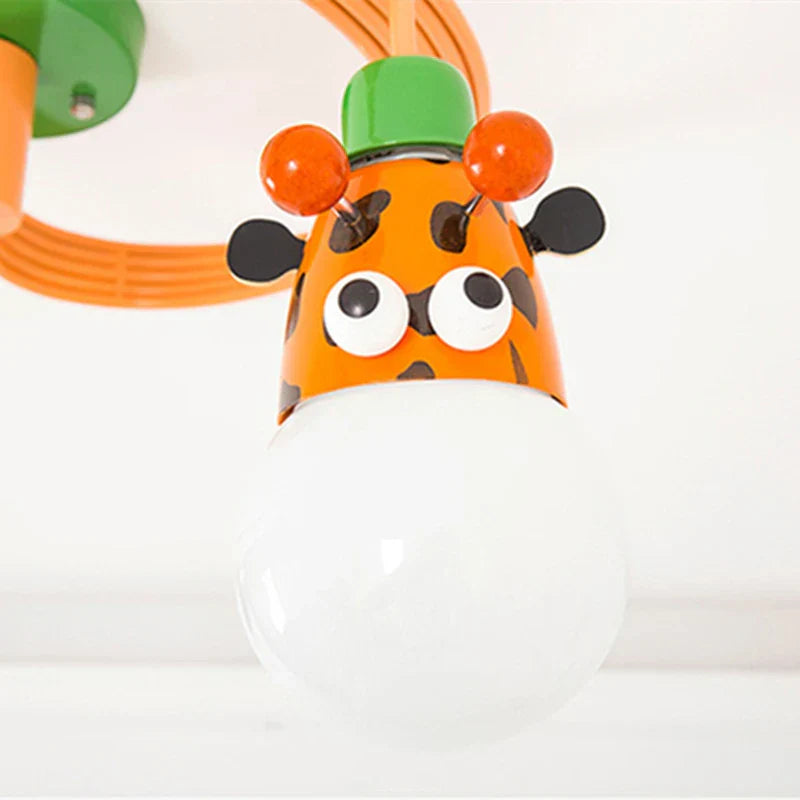 Nordic Kids LED Animal Chandelier for Bedroom Study Room, Iron Resin Lighting