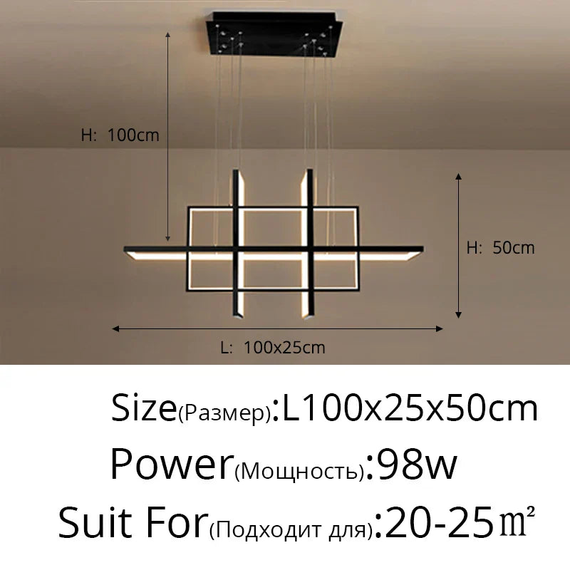 Geometric Aluminum Pendant Light for Living Bedroom Restaurant Kitchen - Modern Art Luminaire