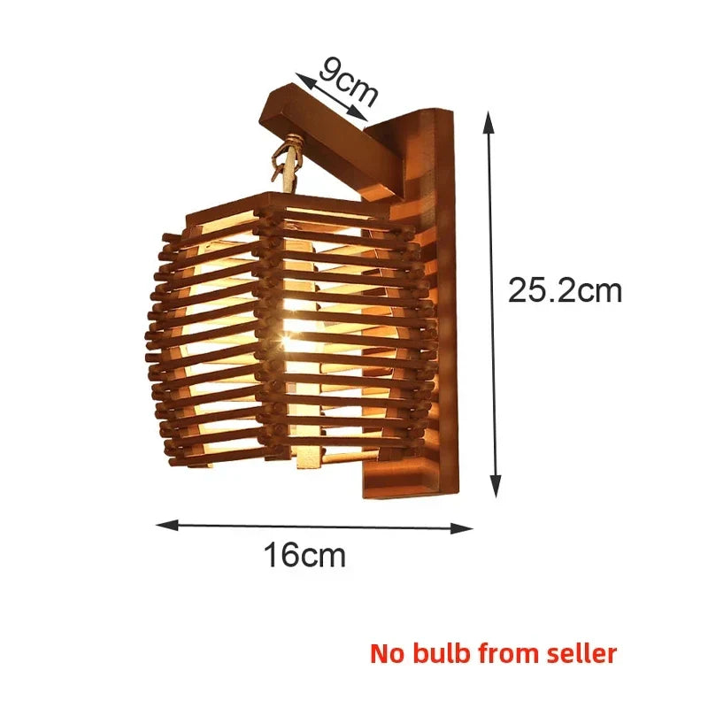 Bamboo Wall Sconce Light for Aisle Corridor Hotel Restaurant Cafe