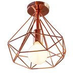 Iron Cage Ceiling Lamp: Modern Nordic LED Light Fixture for Kitchen, Living Room, Bedroom