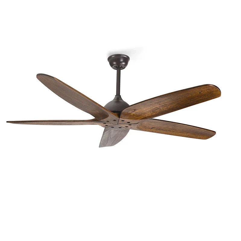 Vintage Wood Blade Ceiling Fan with Remote Control