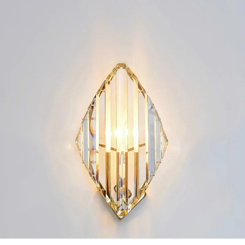 Crystal Wall Lamp: Modern Sconce Light Fixture for Luxury Living Room, Bedroom, Hotel Hallway