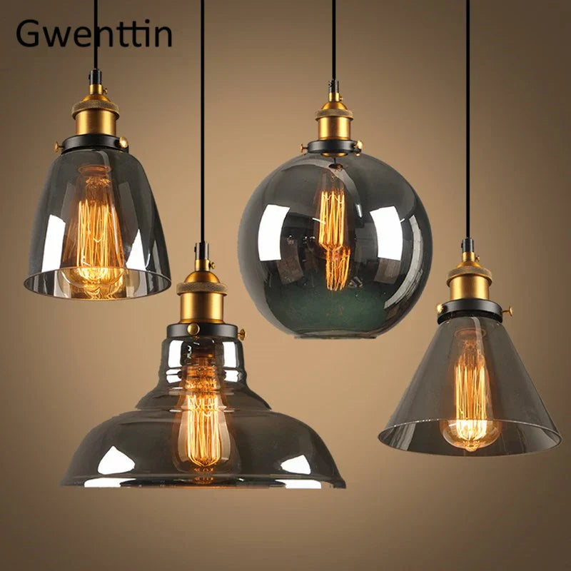 Industrial Glass Pendant Light for Modern Home Decor