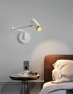 Swing Arm Bedside Wall Lamp White Black Post-modern Interior LED Reading Light
