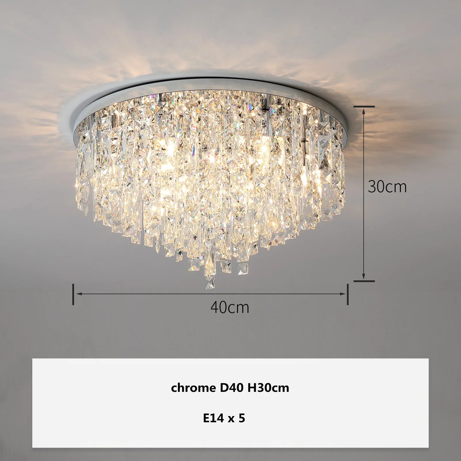 Modern Bedroom Crystal Ceiling Lamp Gold/Chrome Steel LED Lights