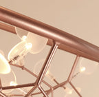 Modern Nordic Heracleum Chandelier Light in Black/Rose Gold for Living Room & Kitchen