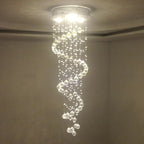 Crystal Chandeliers: Modern Spiral Living Room Lighting for Stair Lamp, Bedroom, Hotel Hall