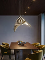 Linear Fishbone Chandelier: Nordic Minimalist Dining Room Office Living Room Lighting