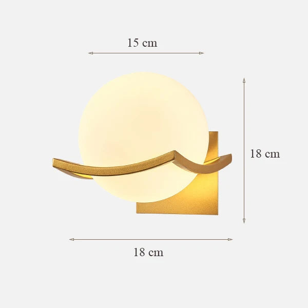 Moon Glass Wall Lamp for Bedroom Decoration - LED Night Light Fixtures