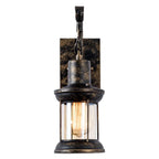 Industrial Vintage Wall Light: Retro Metal Indoor Fixture with Glass Shade Cover