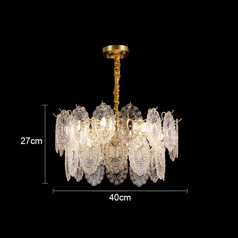 Luxury French Glass Flower Chandelier by - Vintage Nostalgic Modern Design
