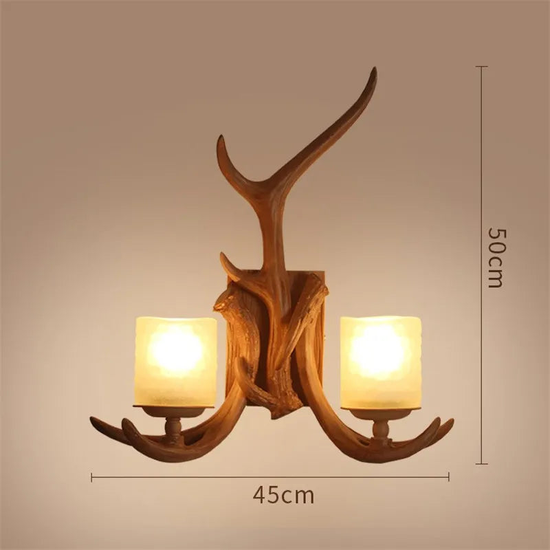 Retro Antlers Wall Lamp Deer Decor Wall Lights for Living Room Bar Bedroom Dining Room