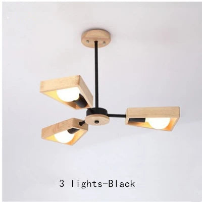 Windmill Wooden Chandelier - LED Loft Industrial Lighting for Home Decor