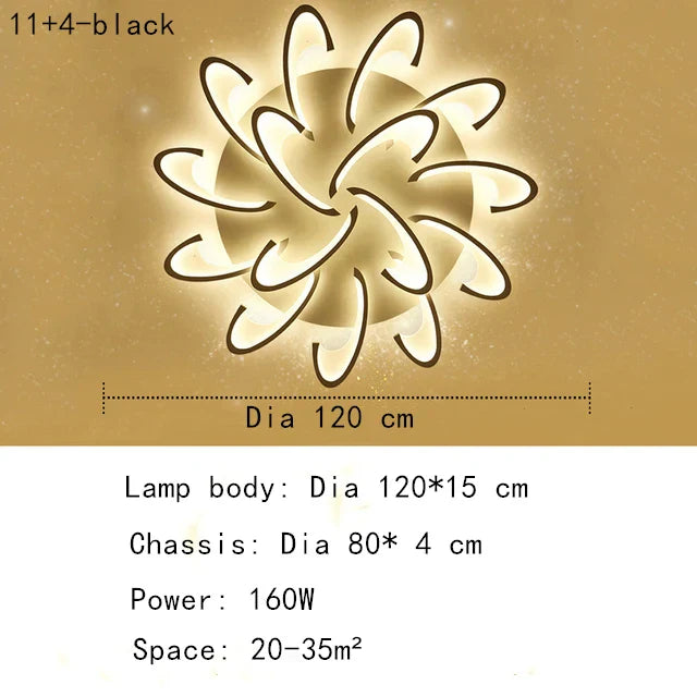 Petal Ceiling Lamp - Modern Black White Minimalist Lighting