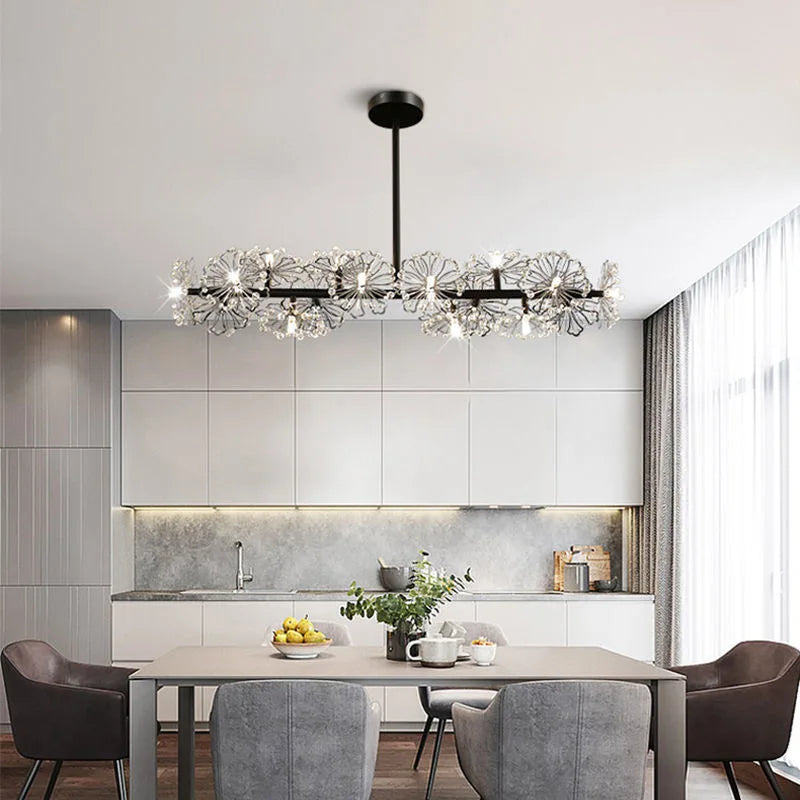 Dandelion Flower Chandelier: Modern LED Living Room Bedroom Indoor Decor Bouquet Lamps