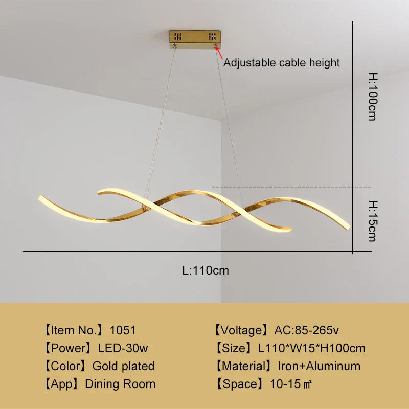 Modern Nordic LED Pendant Light - Chrome/Gold Plated Finish