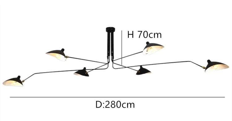 Nordic Spider LED Ceiling Lamp Iron Black Industrial Decor Living Room Light