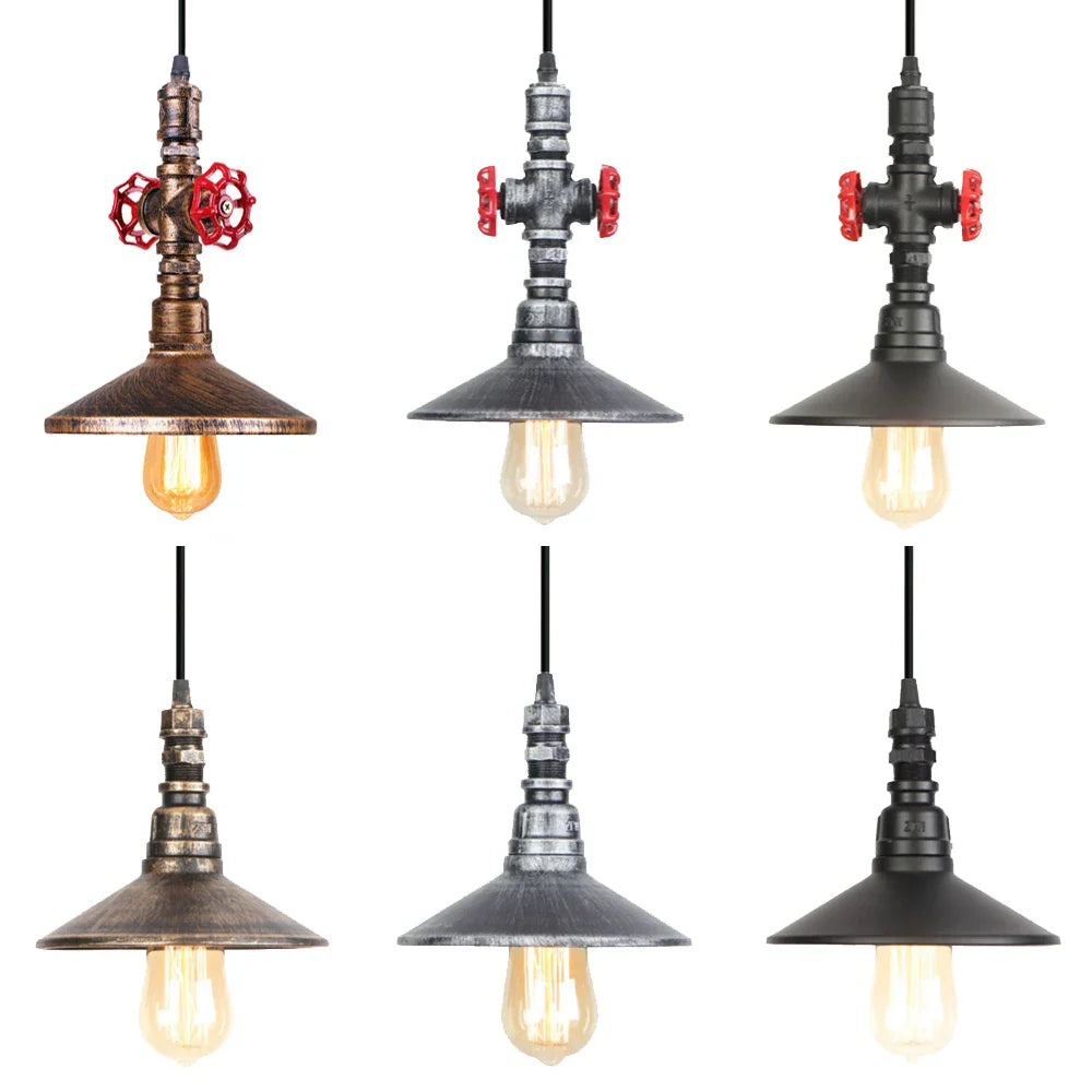 Industrial Retro Pendant Light Fixture Water Pipe Lamp for Kitchen and Home Decor