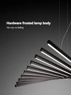 Linear Fishbone Chandelier: Nordic Minimalist Dining Room Office Living Room Lighting