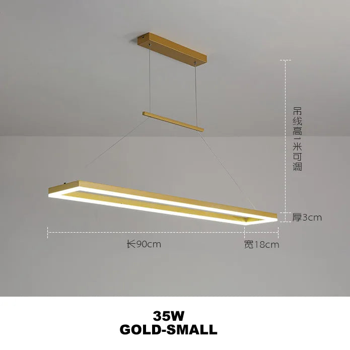 Gold Aluminum LED Chandelier Acrylic Deco Design for Bedroom Kitchen Island