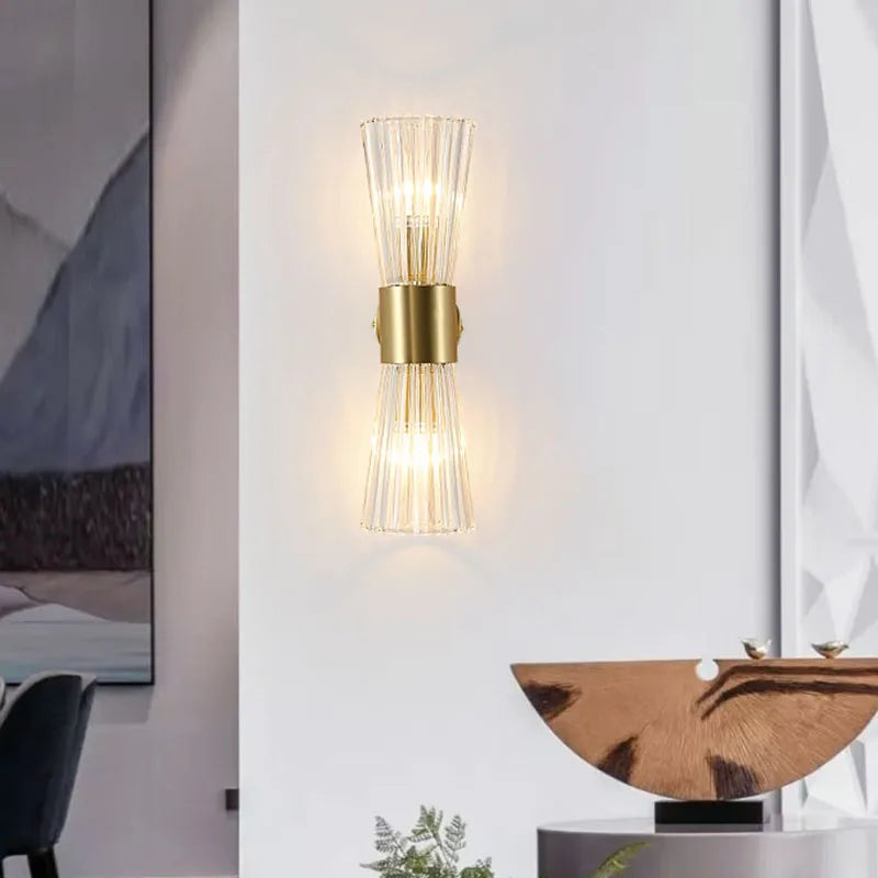 Crystal Wall Sconce: Modern Home Indoor Lighting for Living Room, Staircase & Hallway