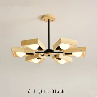 Windmill Wooden Chandelier - LED Loft Industrial Lighting for Home Decor