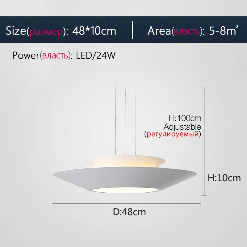 Round LED Chandelier: Modern Nordic Minimalist Dining Room Lamp for Living Room