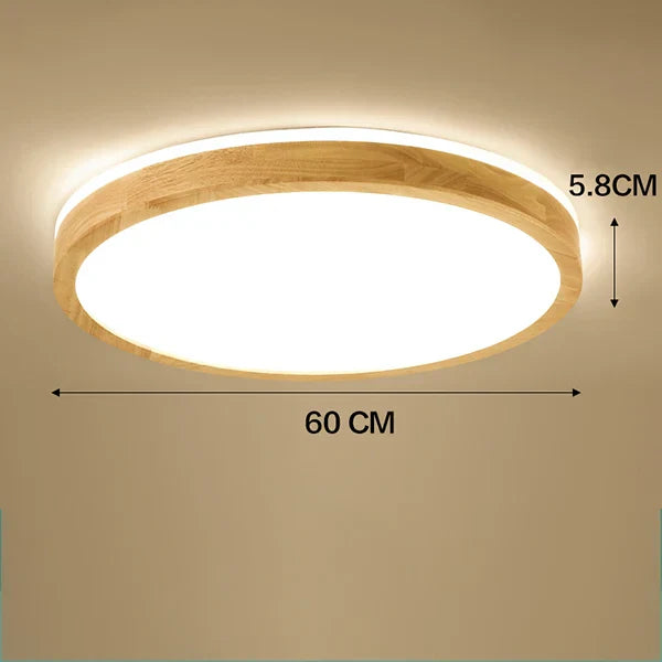 Nordic Wood Ceiling Light Ultra-thin LED Modern Bedroom Lamp