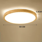 Nordic Wood Ceiling Light Ultra-thin LED Modern Bedroom Lamp