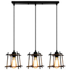 Modern Black Cage LED Pendant Light for Home & Commercial Lighting