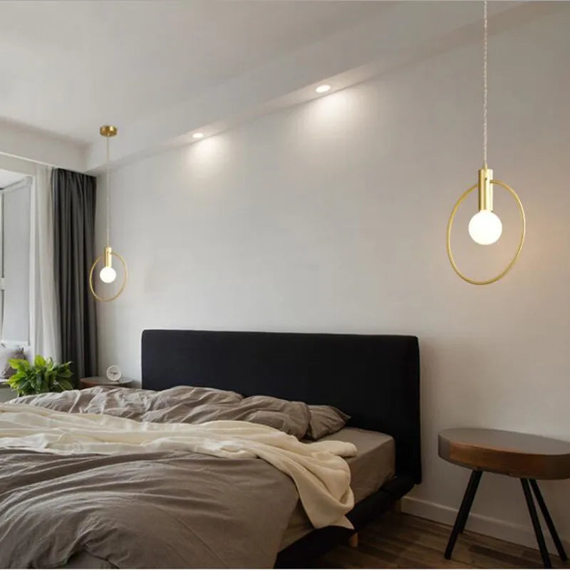 Metal LED Pendant Light: Modern Minimalist Hanging Lamp for Stylish Home Decor
