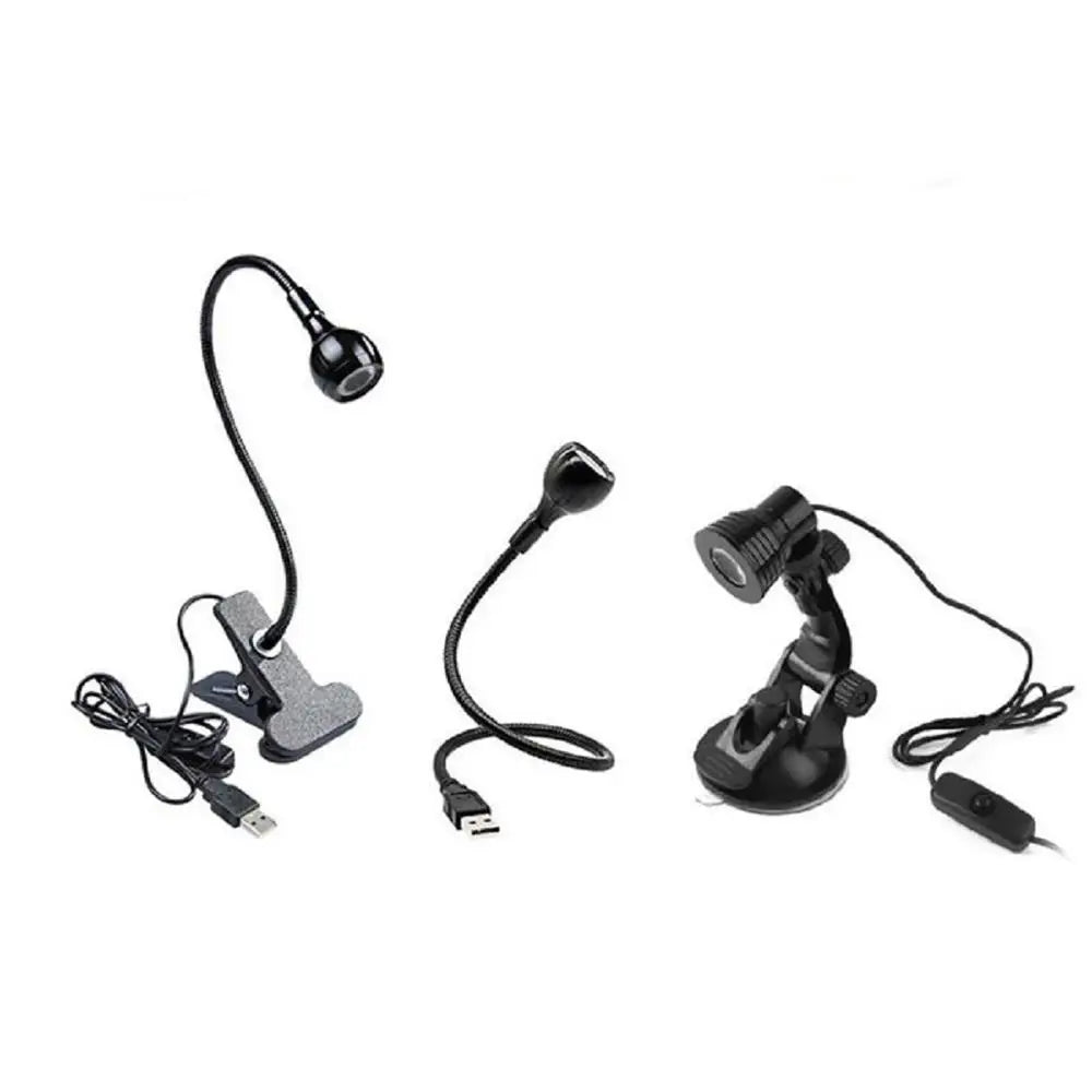 LED Book Light Black Silver Clip-On Desk Lamp Flexible Reading Lamp