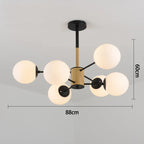 Black/Gold Glass Pendant Light for Living Room Bedroom Restaurant