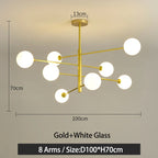 Black/Gold G9 LED Chandelier for Living Room Bedroom Modern Pendant Lighting