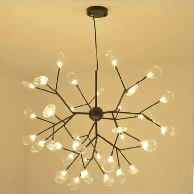 Heracleum Firefly Glass Ball Chandelier: Gold Luxury Lighting for Dining Kitchen Staircase