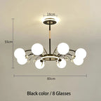 Nordic Crystal Glass Chandelier with E27 Lamp Holder for Livingroom Bedroom Diningroom by Afralia™