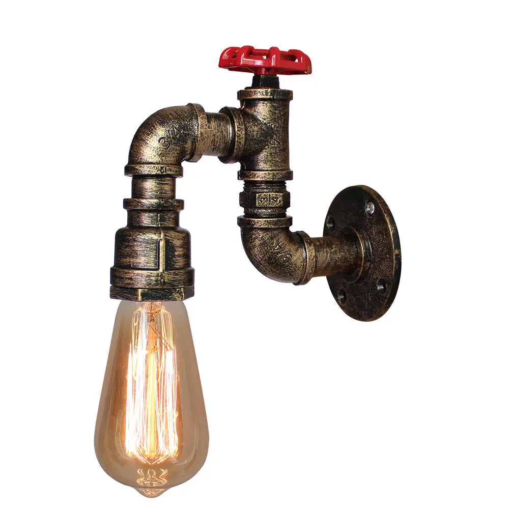 Vintage Industrial Water Pipe Wall Light for Home Cafe Decor - Afralia™
