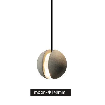 Industrial Moon Cement Pendant Light for Kitchen, Bar, and Bedside